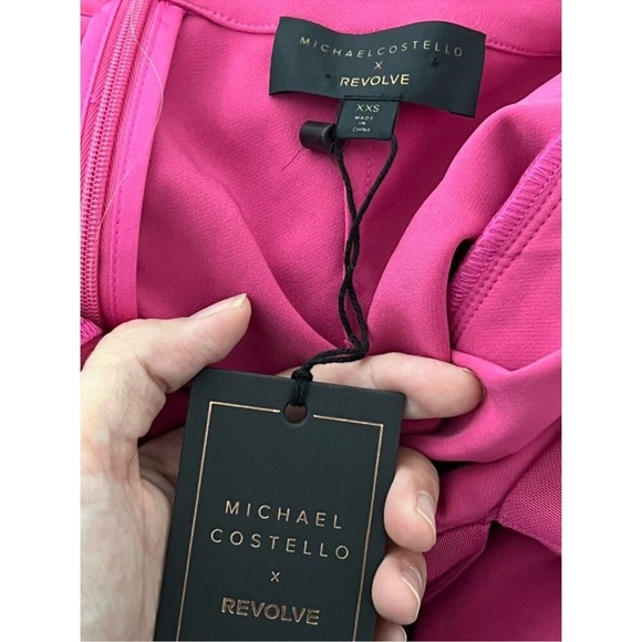 NWT Michael Costello Vibrant Pink Backless Dress - Picture 4 of 7